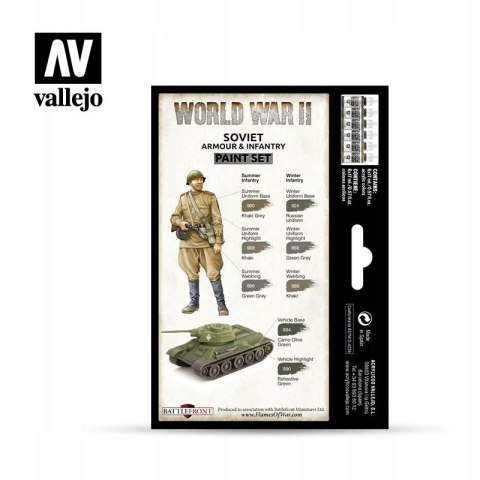 ZESTAW 6 FARB VALLEJO MC WW II SOVIET ARMOUR 70202 ZESTAW 6 FARB VALLEJO MC WW II SOVIET ARMOUR 70202