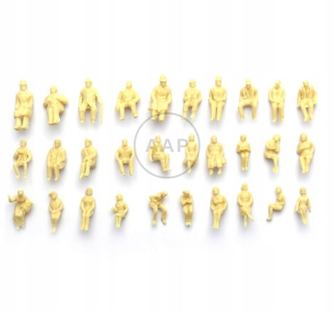 FIGURKI SIEDZĄCE 1:87 DO MALOWANIA SKIN 10 SZT