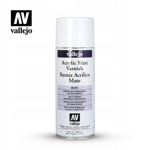 VALLEJO SPRAY 400 ML - MATT VARNISH LAKIER 28531 VALLEJO SPRAY 400 ML - MATT VARNISH LAKIER 28531