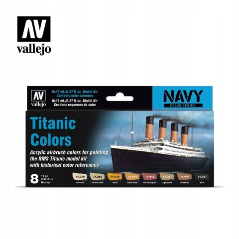ZESTAW 8 FARB VALLEJO MODEL AIR TITANIC COLORS ZESTAW 8 FARB VALLEJO MODEL AIR TITANIC COLORS