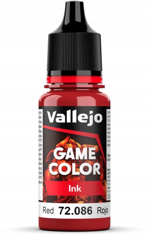 FARBA VALLEJO GAME COLOR INK 18 ML RED 72086 FARBA VALLEJO GAME COLOR INK 18 ML RED 72086
