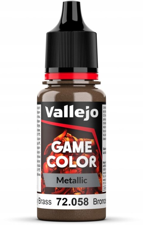 FARBA VALLEJO GAME COLOR METAL 18 ML BRASSY BRASS 72058 FARBA VALLEJO GAME COLOR METAL 18 ML BRASSY BRASS 72058