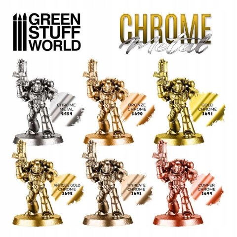 GREEN STUFF WORLD - Chrome Metal Paint 17 ML - 13468 GREEN STUFF WORLD - Chrome Metal Paint 17 ML - 13468