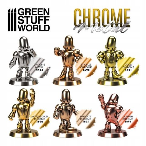 GREEN STUFF WORLD - Chrome Metal Paint 17 ML - 13468 GREEN STUFF WORLD - Chrome Metal Paint 17 ML - 13468