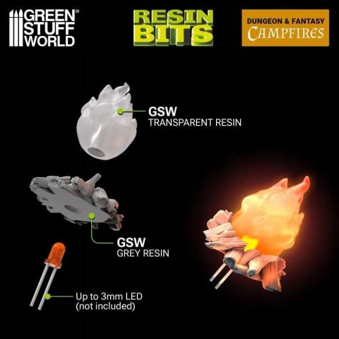 GREEN STUFF WORLD - OGNISKA 5 SZT 1:35 - 1:48 DRUK 3D 12725