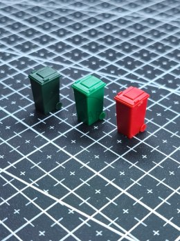 MINIATUROWE ŚMIETNIKI KOSZE NA ŚMIECI H0 1:87 AAP DO MAKIET 4 SZT