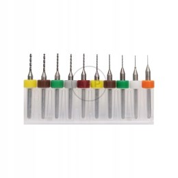 ZESTAW MINI WIERTEŁ DO PCB 0,3-1,2MM 10 SZTUK 11444