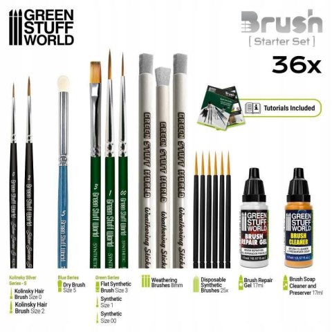 ZESTAW STARTOWY PĘDZLI DLA POCZĄTKUJĄCYCH GREEN STUFF WORLD 11644 ZESTAW STARTOWY PĘDZLI DLA POCZĄTKUJĄCYCH GREEN STUFF WORLD 11644