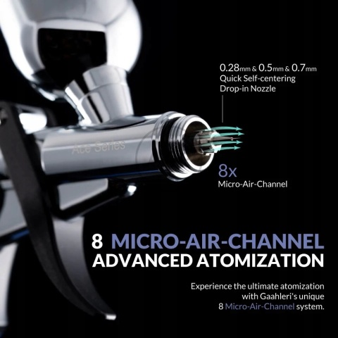 GAAHLERI 42564 AEROGRAF SWALLOWTAIL BARBATOS 0,28 0,5 0,7 MM - ACE AIRBRUSH