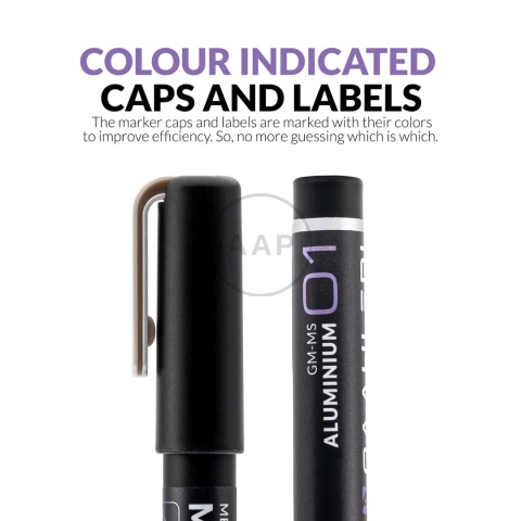 GAAHLERI - MARKER METALICZNY ALUMINIUM 6 SZTUK GM-MS01-6