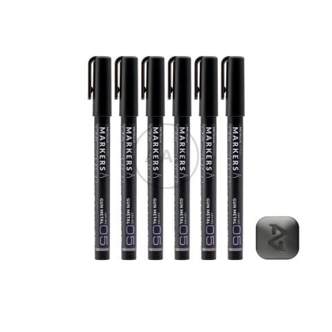 GAAHLERI - MARKER METALICZNY GUN METAL 6 SZTUK GM-MS05-6