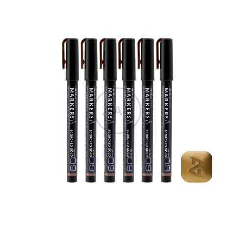 GAAHLERI - MARKER METALICZNY SCORCHED GOLD 6 SZTUK GM-MS09-6