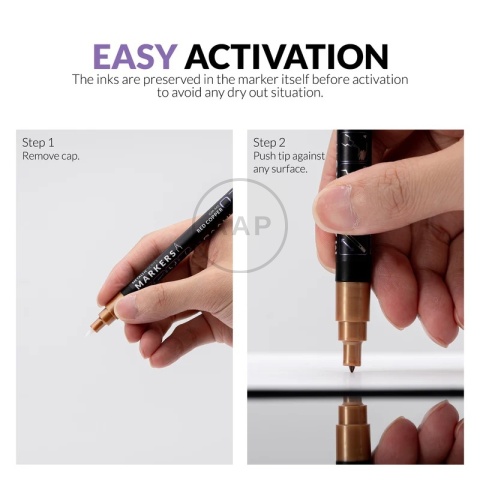 GAAHLERI - MARKER METALICZNY SCORCHED GOLD 6 SZTUK GM-MS09-6