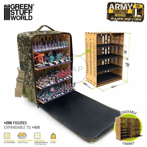 GREEN STUFF WORLD - ARMY TRANSPORT BAG - PLECAK DO TRANSPORTU FIGUREK 1409