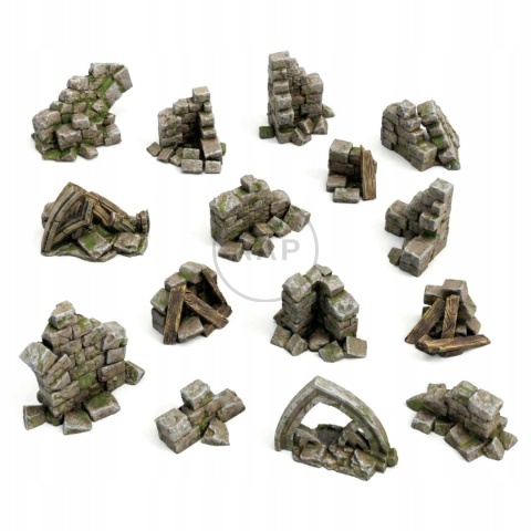GREEN STUFF WORLD - DUNGEONS & FANTASY - STONE WALL RUINS - RUINY MURU