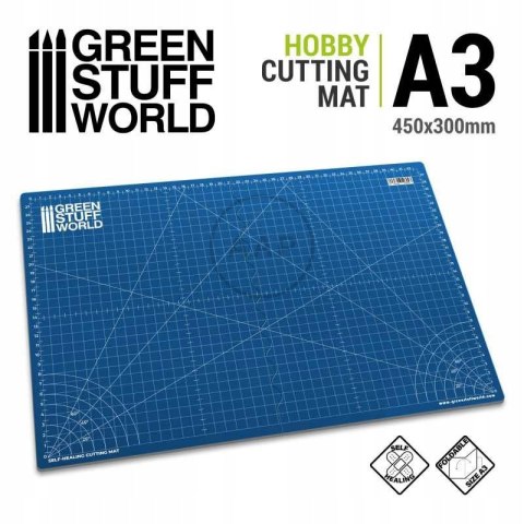 GREEN STUFF WORLD - MATA DO CIĘCIA A3 NIEBIESKA 45x30 CM 3244