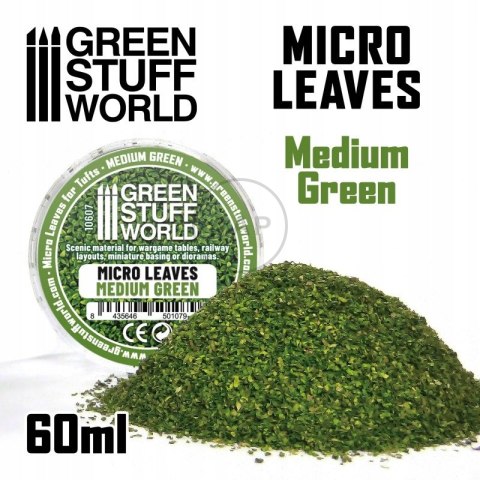GREEN STUFF WORLD - MINIATUROWE LIŚCIE MEDIUM GREEN 15 g 10607