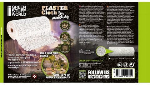 GREEN STUFF WORLD - MODELING PLASTER CLOTH - PLASTER GIPSOWY 15x450 cm 3115