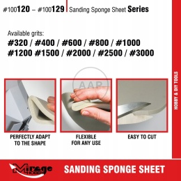 MIRAGE 100121 GĄBKA ŚCEIRNA SANDING SPONGE SHEET #400