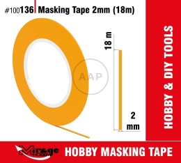 MIRAGE 100136 TAŚMA MASKUJĄCA MASKING TAPE 2mm (18m)