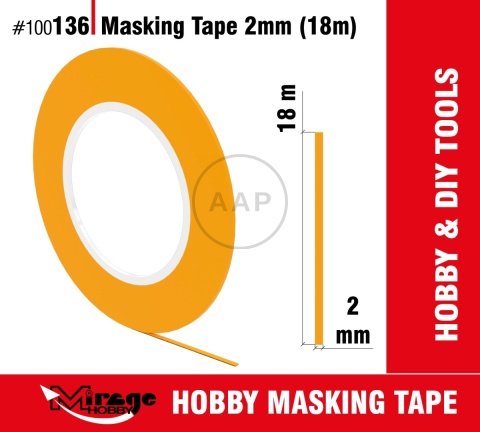 MIRAGE 100136 TAŚMA MASKUJĄCA MASKING TAPE 2mm (18m)