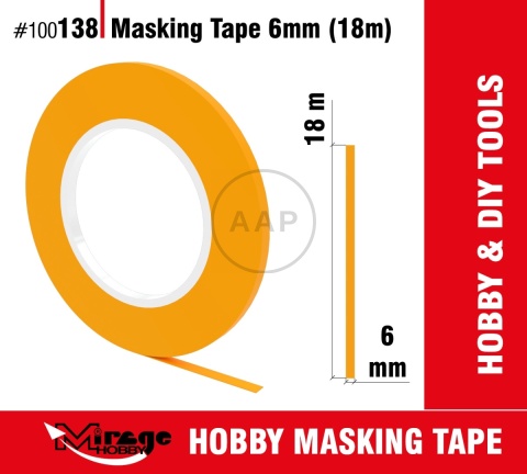 MIRAGE 100138 TAŚMA MASKUJĄCA MASKING TAPE 6mm (18m)