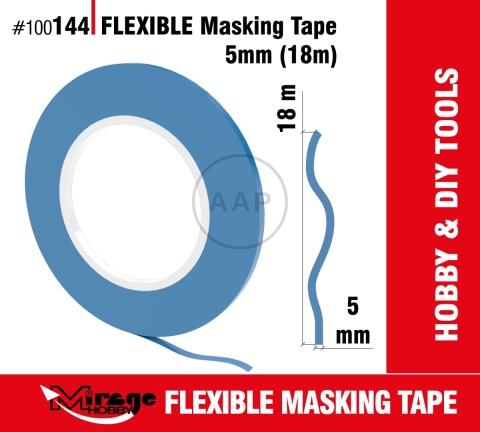 MIRAGE 100144 TAŚMA MASKUJĄCA ELASTYCZNA FLEXIBLE MASKING TAPE 5mm (18m)