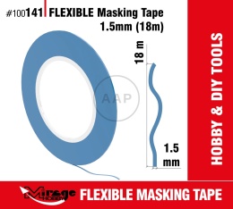 MIRAGE TAŚMA MASKUJĄCA ELASTYCZNA 100141 FLEXIBLE MASKING TAPE 1.5mm (18m)
